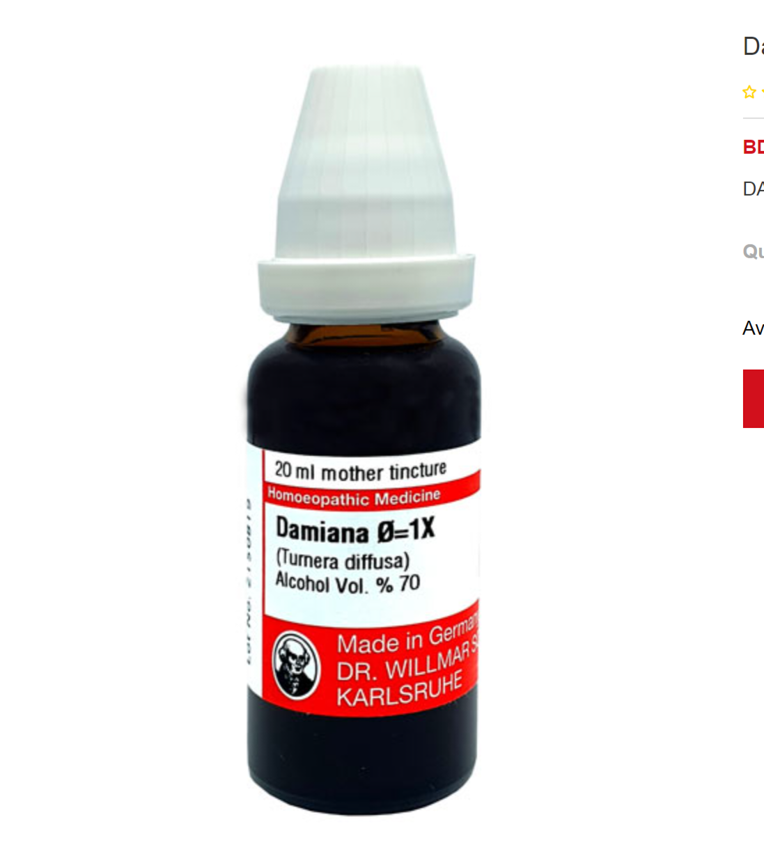 Damiana – Mother Tincture | Natural Aphrodisiac for Sexual Vitality, Fatigue & Nervous Debility